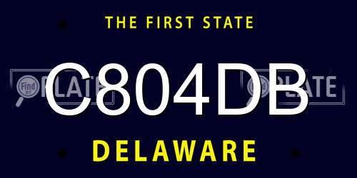 C804DB Delaware License Plate