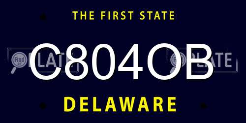 C804OB Delaware License Plate
