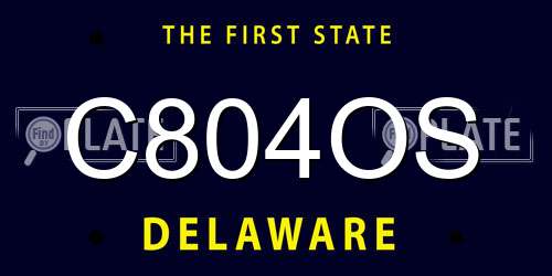 C804OS Delaware License Plate