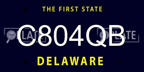 C804QB Delaware License Plate