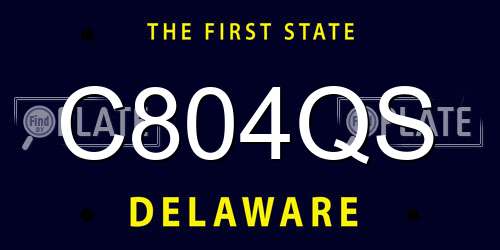 C804QS Delaware License Plate