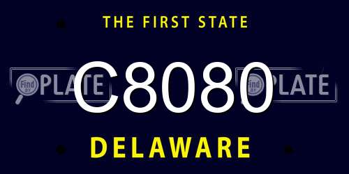 C8080 Delaware License Plate