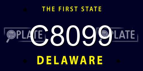 C8099 Delaware License Plate