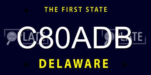 C80ADB Delaware License Plate
