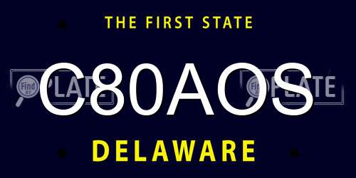 C80AOS Delaware License Plate