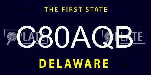C80AQB Delaware License Plate