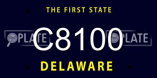 C8100 Delaware License Plate