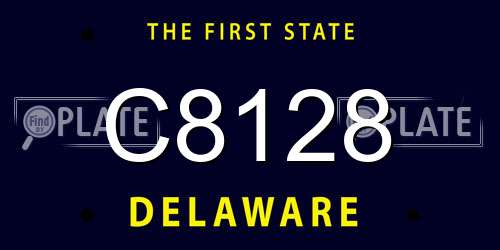 C8128 Delaware License Plate