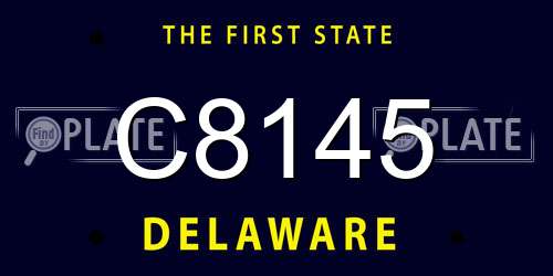 C8145 Delaware License Plate