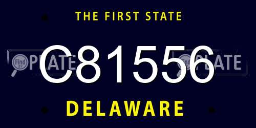 C81556 Delaware License Plate