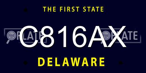 C816AX Delaware License Plate