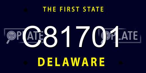 C81701 Delaware License Plate