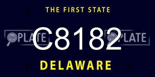 C8182 Delaware License Plate