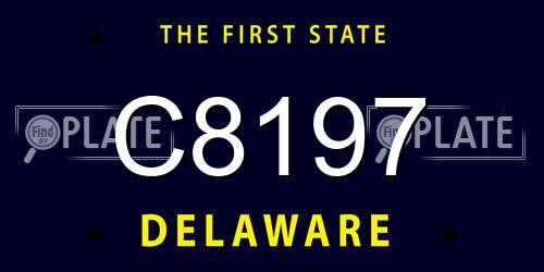 C8197 Delaware License Plate