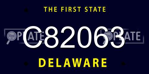 C82063 Delaware License Plate