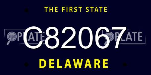 C82067 Delaware License Plate