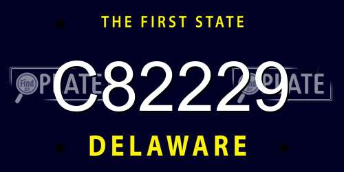 C82229 Delaware License Plate
