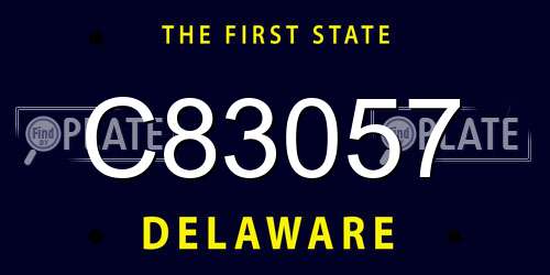 C83057 Delaware License Plate