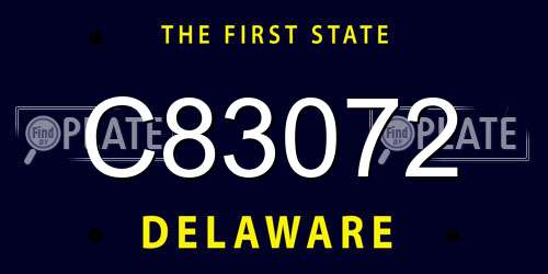 C83072 Delaware License Plate