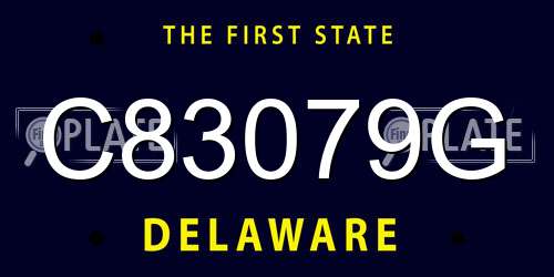 C83079G Delaware License Plate