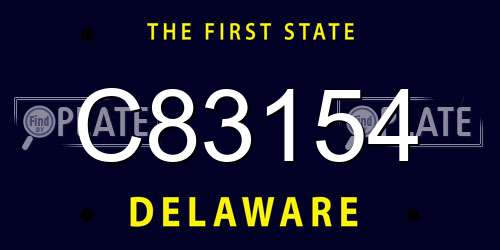C83154 Delaware License Plate