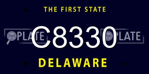 C8330 Delaware License Plate