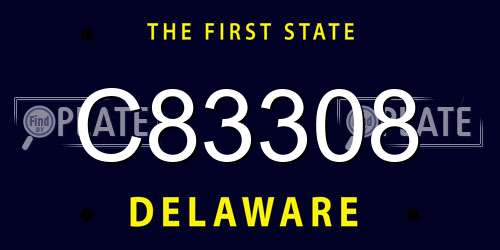 C83308 Delaware License Plate