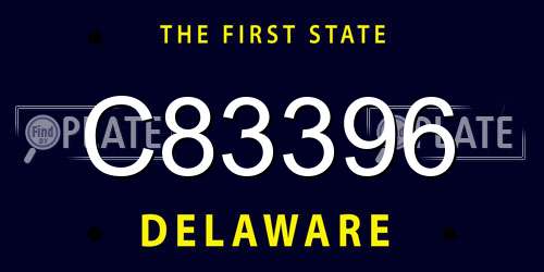 C83396 Delaware License Plate