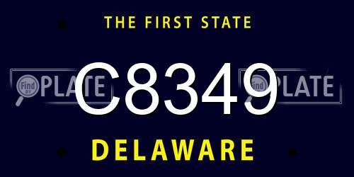 C8349 Delaware License Plate