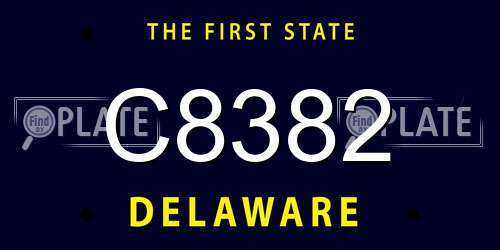 C8382 Delaware License Plate