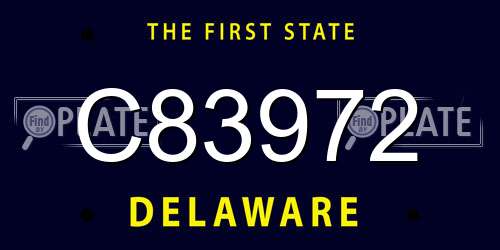 C83972 Delaware License Plate