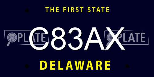 C83AX Delaware License Plate