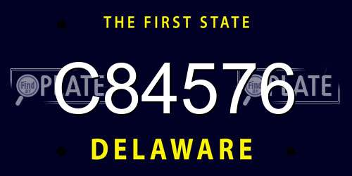 C84576 Delaware License Plate