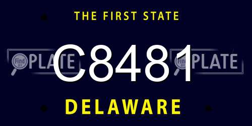 C8481 Delaware License Plate