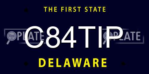 C84TIP Delaware License Plate