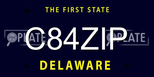 C84ZIP Delaware License Plate