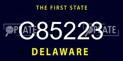 C85223 Delaware License Plate