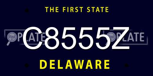 C8555Z Delaware License Plate