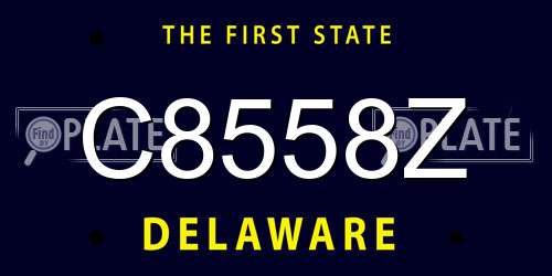 C8558Z Delaware License Plate