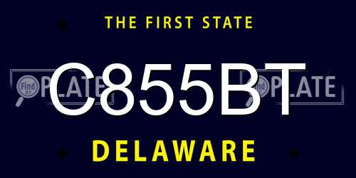 C855BT Delaware License Plate