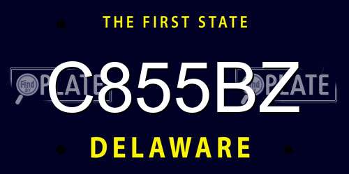 C855BZ Delaware License Plate