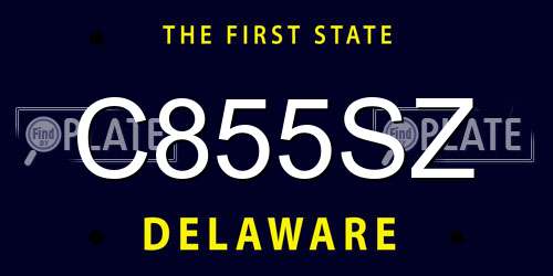 C855SZ Delaware License Plate