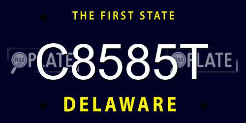 C8585T Delaware License Plate