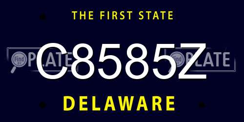 C8585Z Delaware License Plate