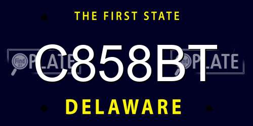 C858BT Delaware License Plate