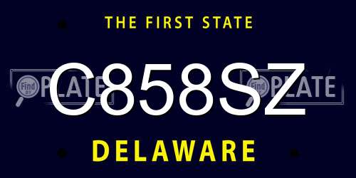 C858SZ Delaware License Plate