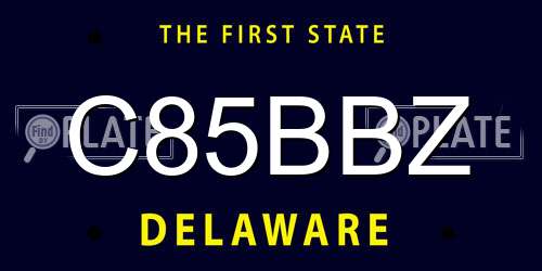 C85BBZ Delaware License Plate