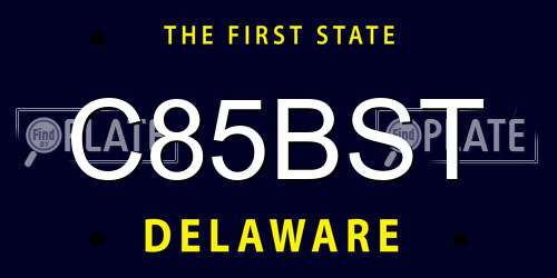 C85BST Delaware License Plate