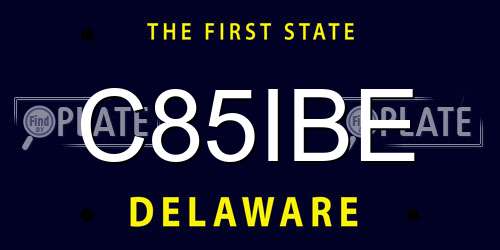C85IBE Delaware License Plate