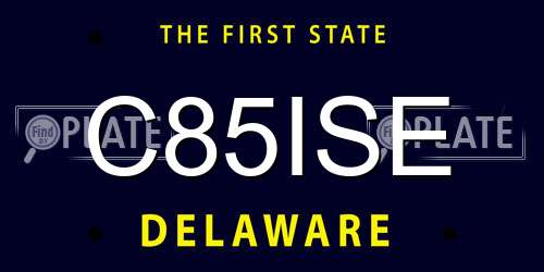 C85ISE Delaware License Plate